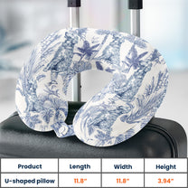 Dog Custom Breeds Toile De Jouy - Personalized U-Shaped Travel Neck Pillow