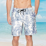 Dog Custom Toile De Jouy French Style Chinoiserie - Personalized Men's Beach Shorts