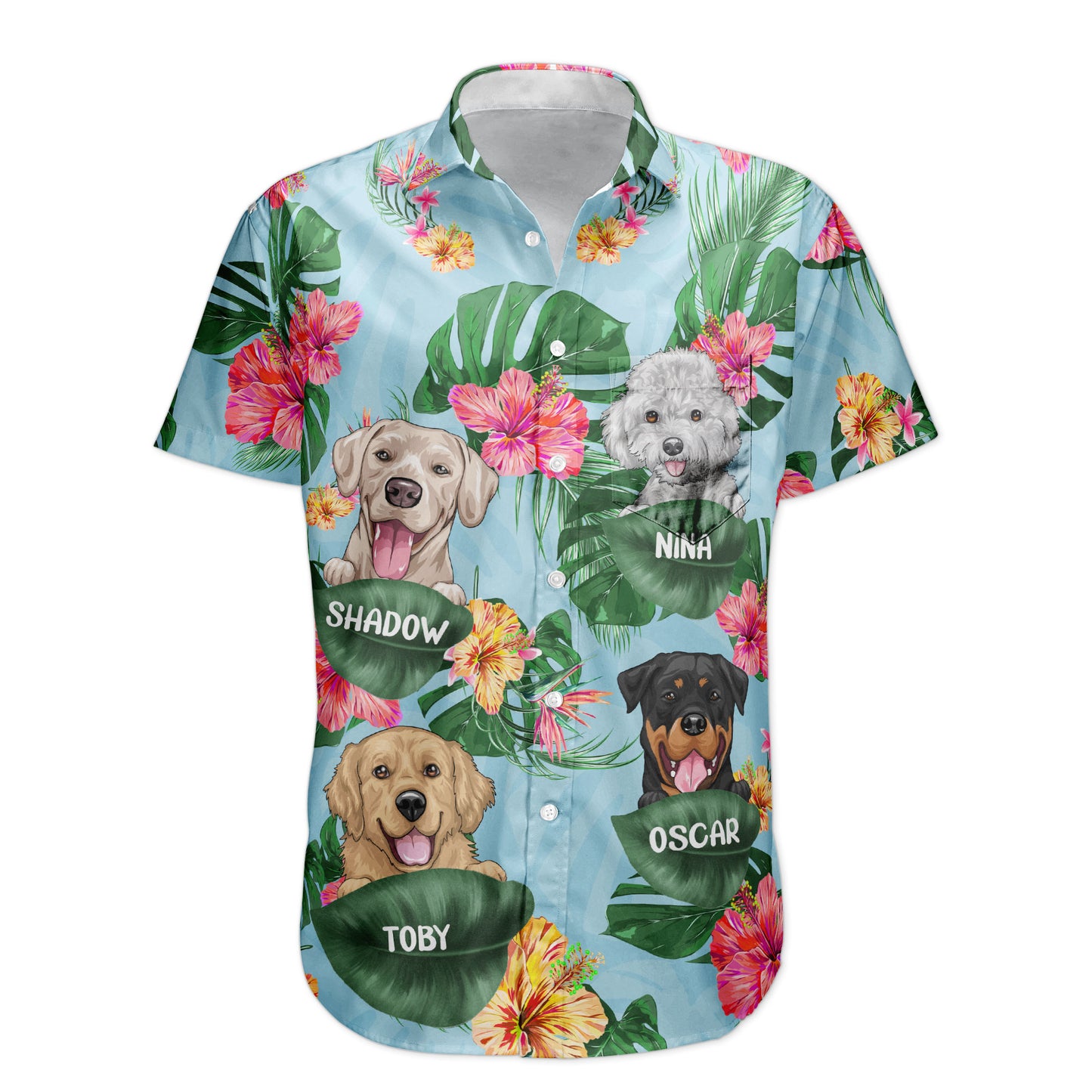 Dog Dad Cat Dad Pet Lovers Tropical Summer - Personalized Hawaiian Shirt