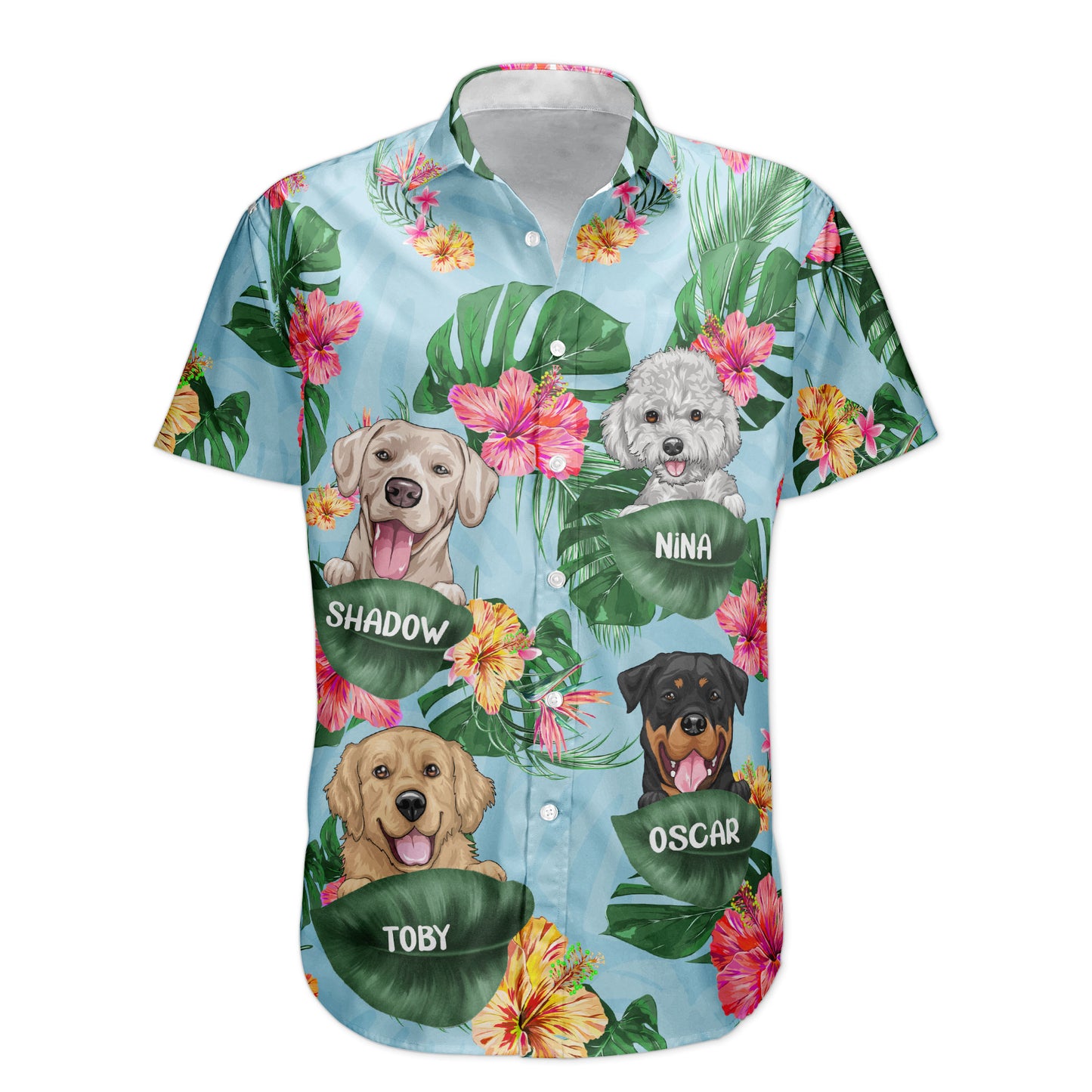 Dog Dad Cat Dad Pet Lovers Tropical Summer - Personalized Hawaiian Shirt