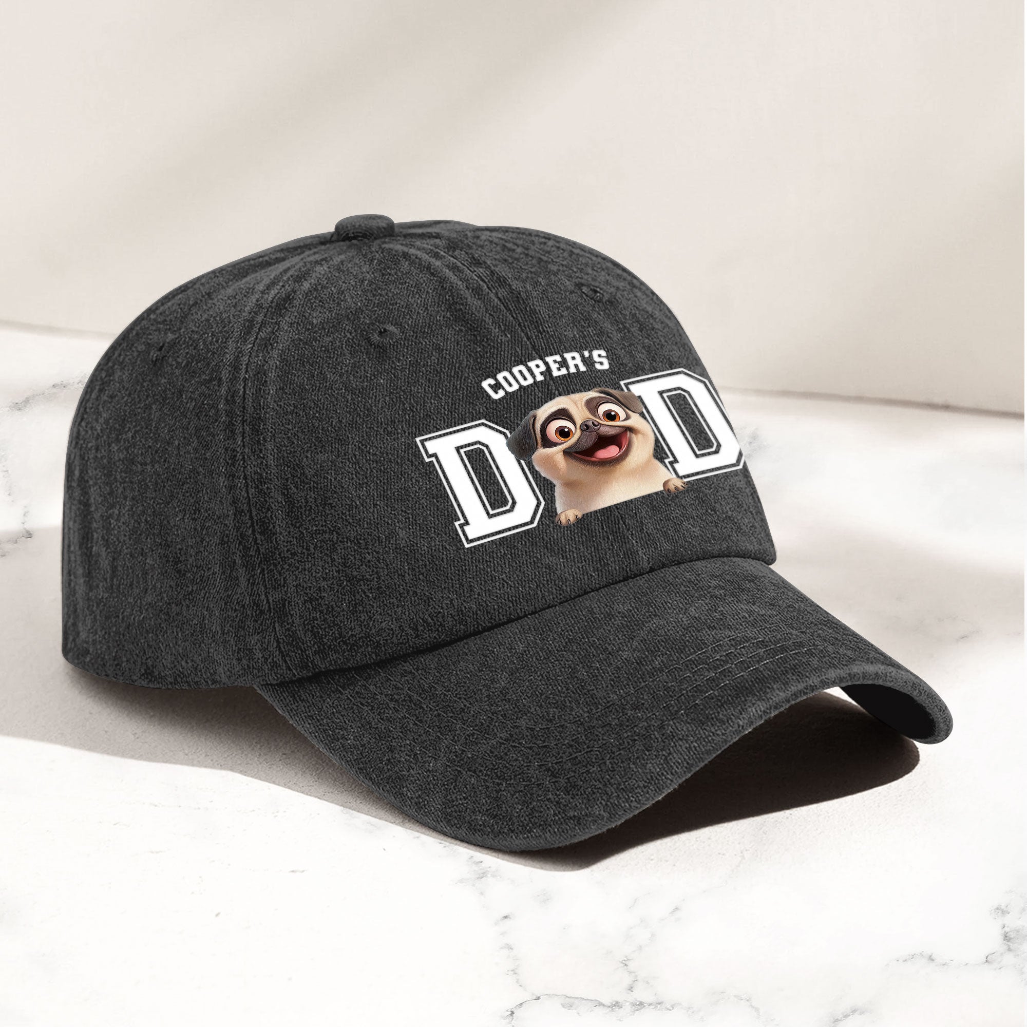 Dog Dad Dog Mom - Personalized Distressed Denim Cap