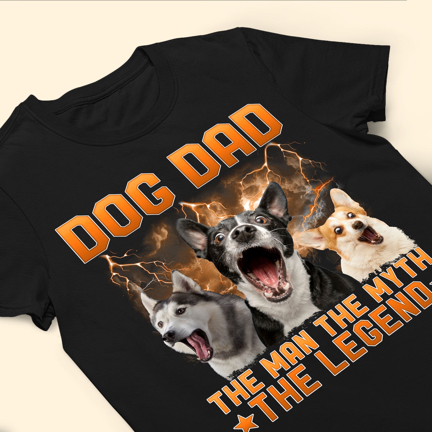 Dog Dad The Man The Myth The Legend - Personalized Photo Shirt