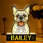 Dog Face Stained Glass Style - Personalized Photo LED Night Lamp