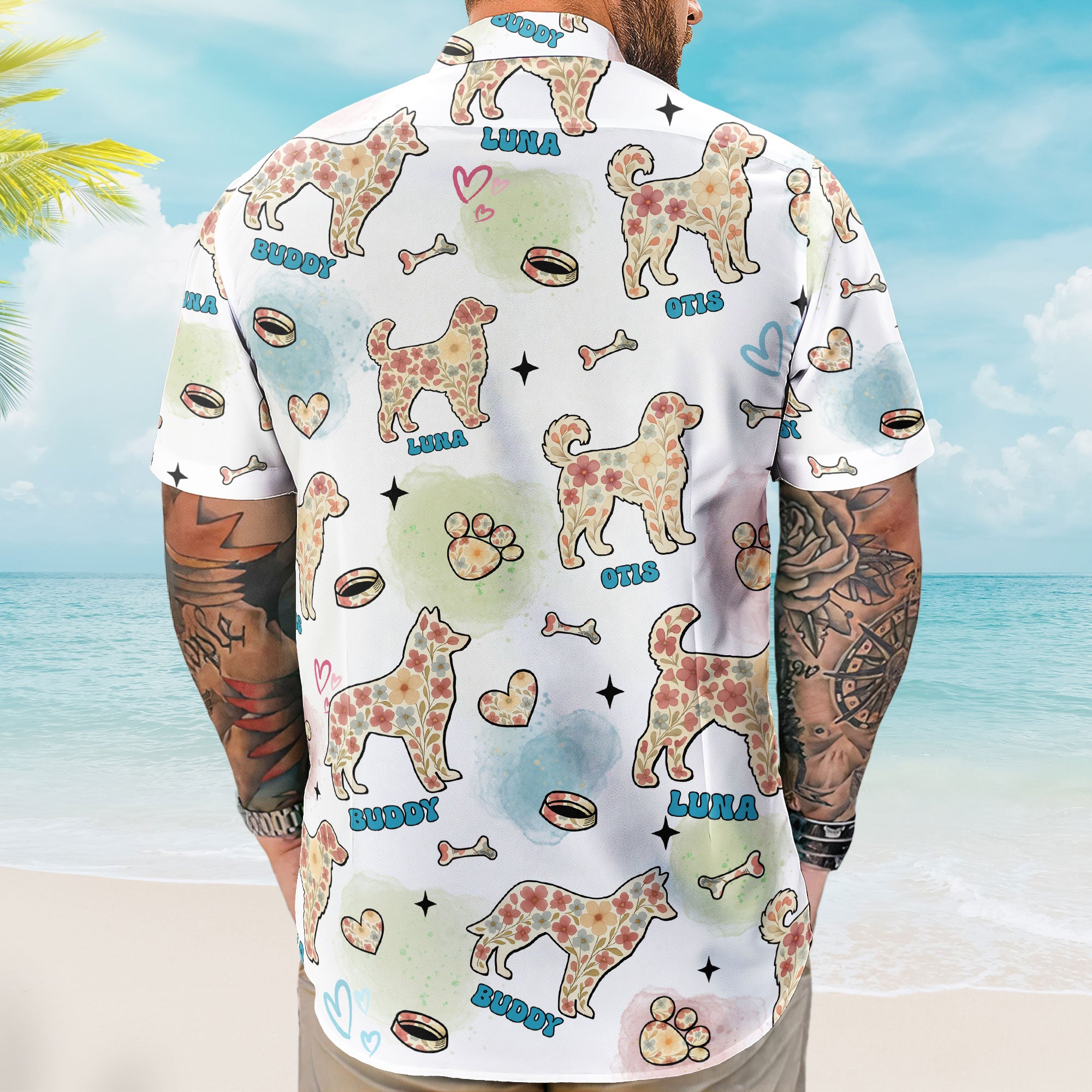 Dog Floral Summer - Personalized Hawaiian Shirt