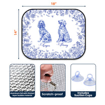 Dog Floral Toile De Jouy Style - Custom Car Side Window Sun Shade