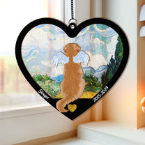 Dog Heart Memorial Gift - Personalized Window Hanging Suncatcher Ornament