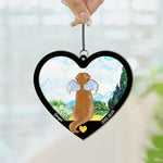 Dog Heart Memorial Gift - Personalized Window Hanging Suncatcher Ornament