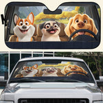Dog In The Car Funny - Personalized Car Sun Shade