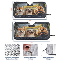 Dog In The Car Funny - Personalized Car Sun Shade