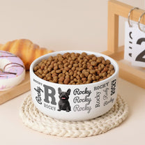 Dog Initial Name Pattern - Personalized Ceramic Bowl