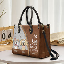 Dog Kisses Fix Everything  - Personalized Leather Bag