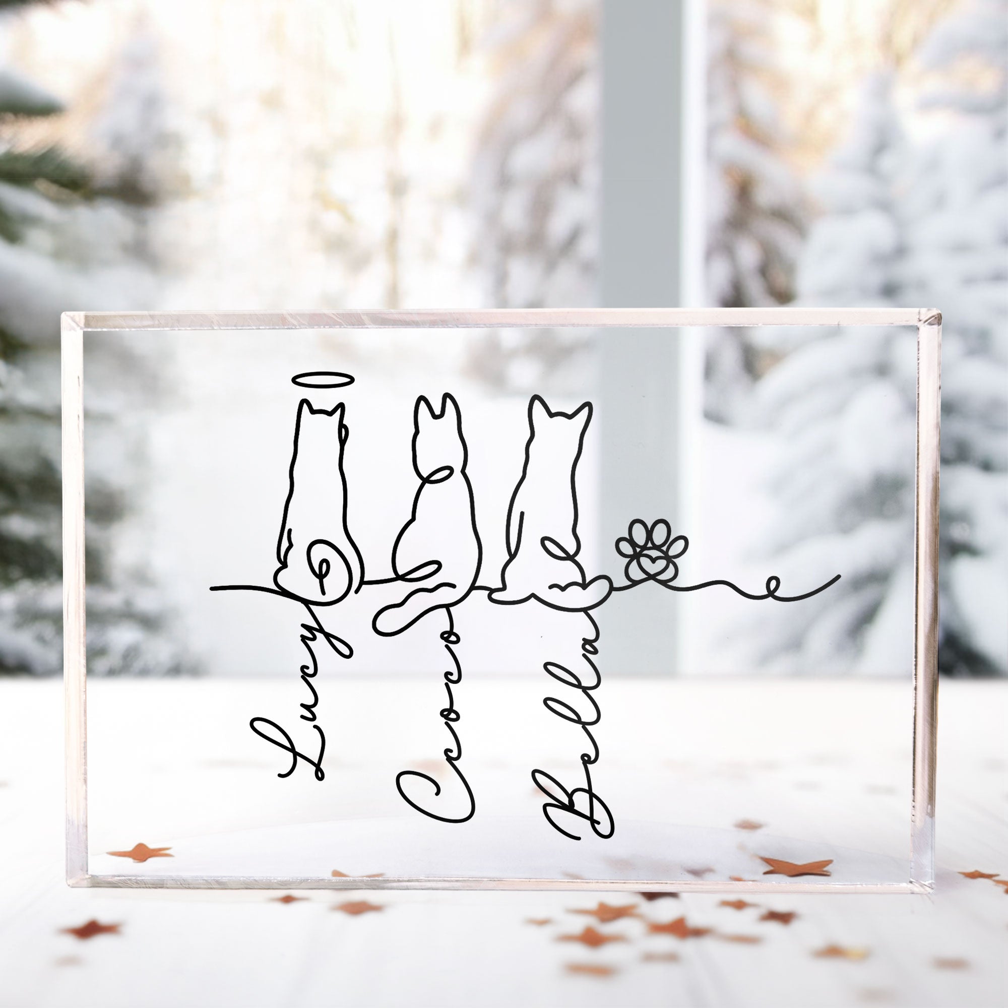 Dog Line Art Gift For Dog Lovers - Personalized Acrylic Plaque
