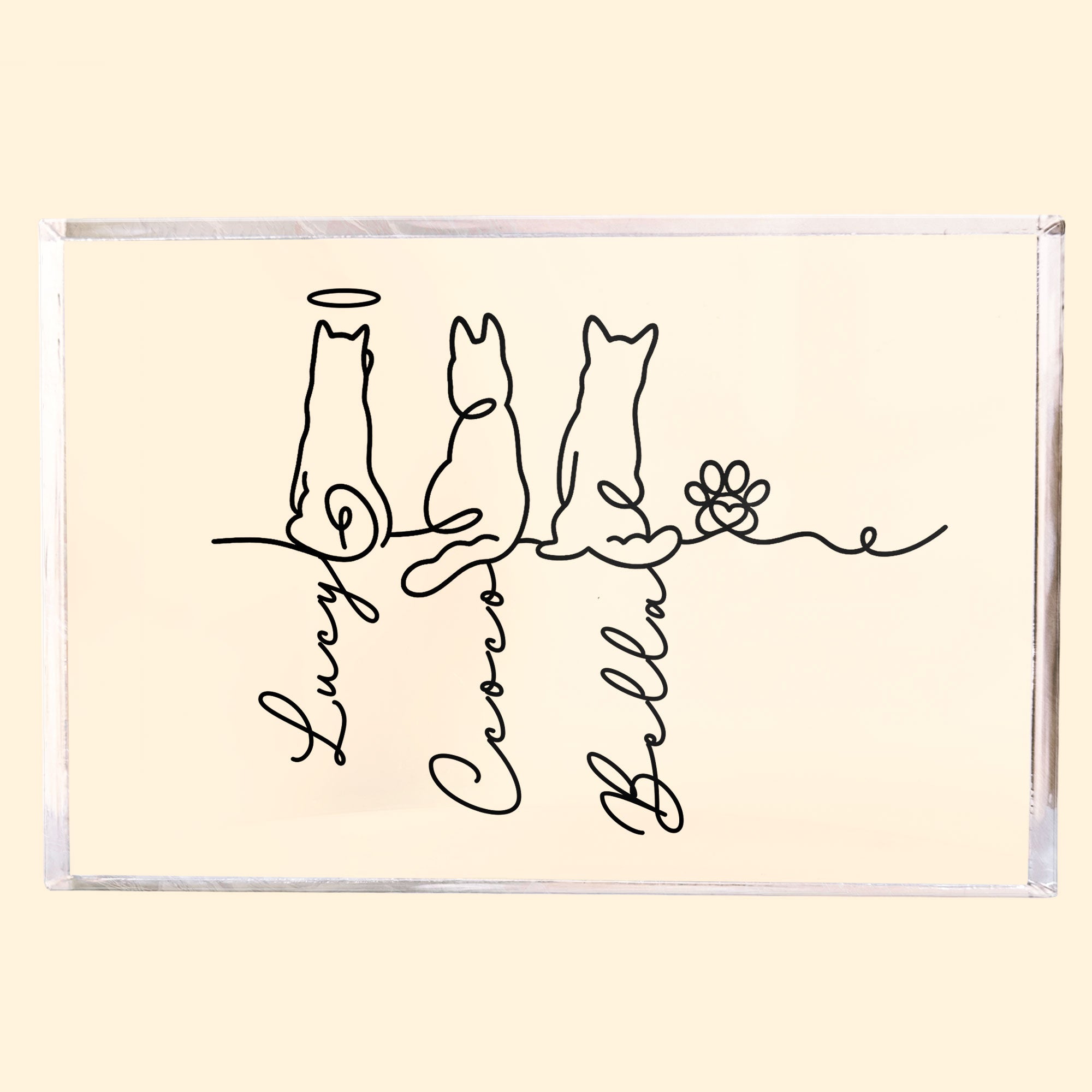 Dog Line Art Gift For Dog Lovers - Personalized Acrylic Plaque