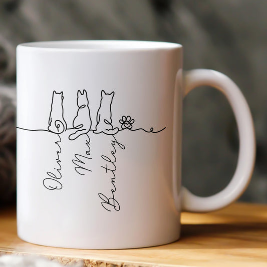 Dog Line Art Gift For Dog Lovers - Personalized Mug