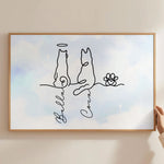 Dog Line Art Gift For Dog Lovers - Personalized Poster