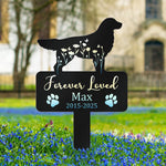 Dog Loss Forever Loved - Personalized Metal Garden Stake
