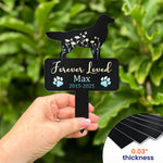 Dog Loss Forever Loved - Personalized Metal Garden Stake