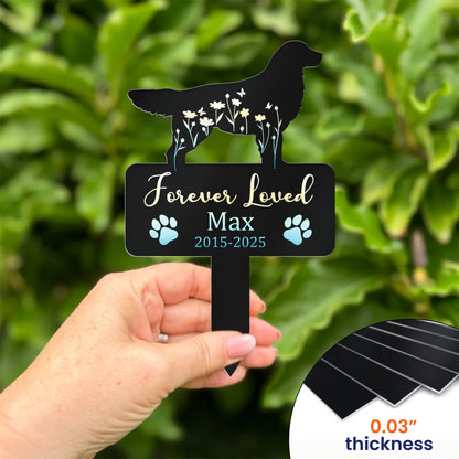 Dog Loss Forever Loved - Personalized Metal Garden Stake