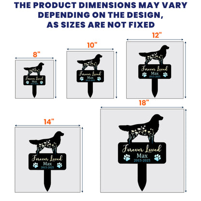 Dog Loss Forever Loved - Personalized Metal Garden Stake