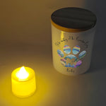 Dog Loss I'll Be Waiting At The Rainbow Bridge - Personalized LED Tea Light Holder