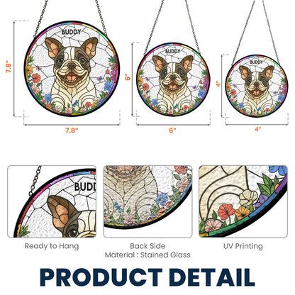 Dog Loss - New Version - Personalized Stained Glass Window Hanging Suncatcher