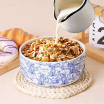 Dog Lover Custom Gift - Toile De Jouy Style - Personalized Ceramic Bowl