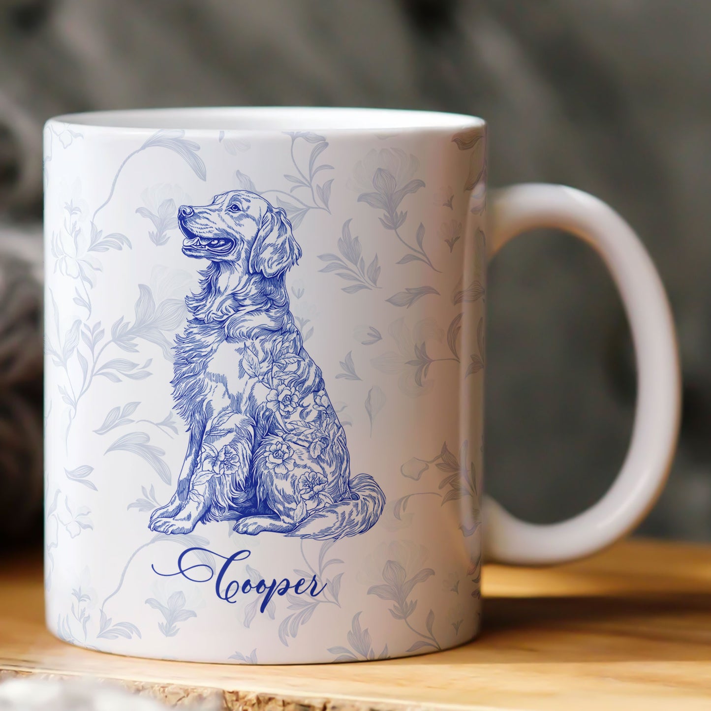 Dog Lover French Style Gift Toile De Jouy Chinoiseries - Personalized Mug