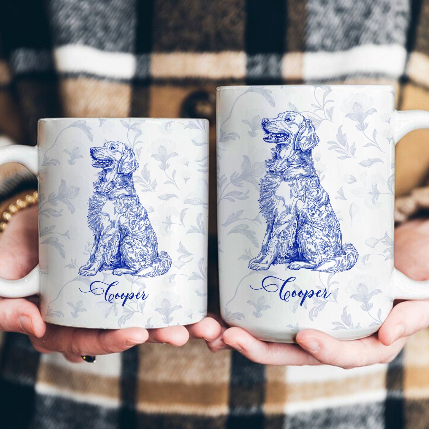 Dog Lover French Style Gift Toile De Jouy Chinoiseries - Personalized Mug