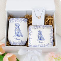 Dog Lover Gift Toile De Jouy French Style - Gift Box Set