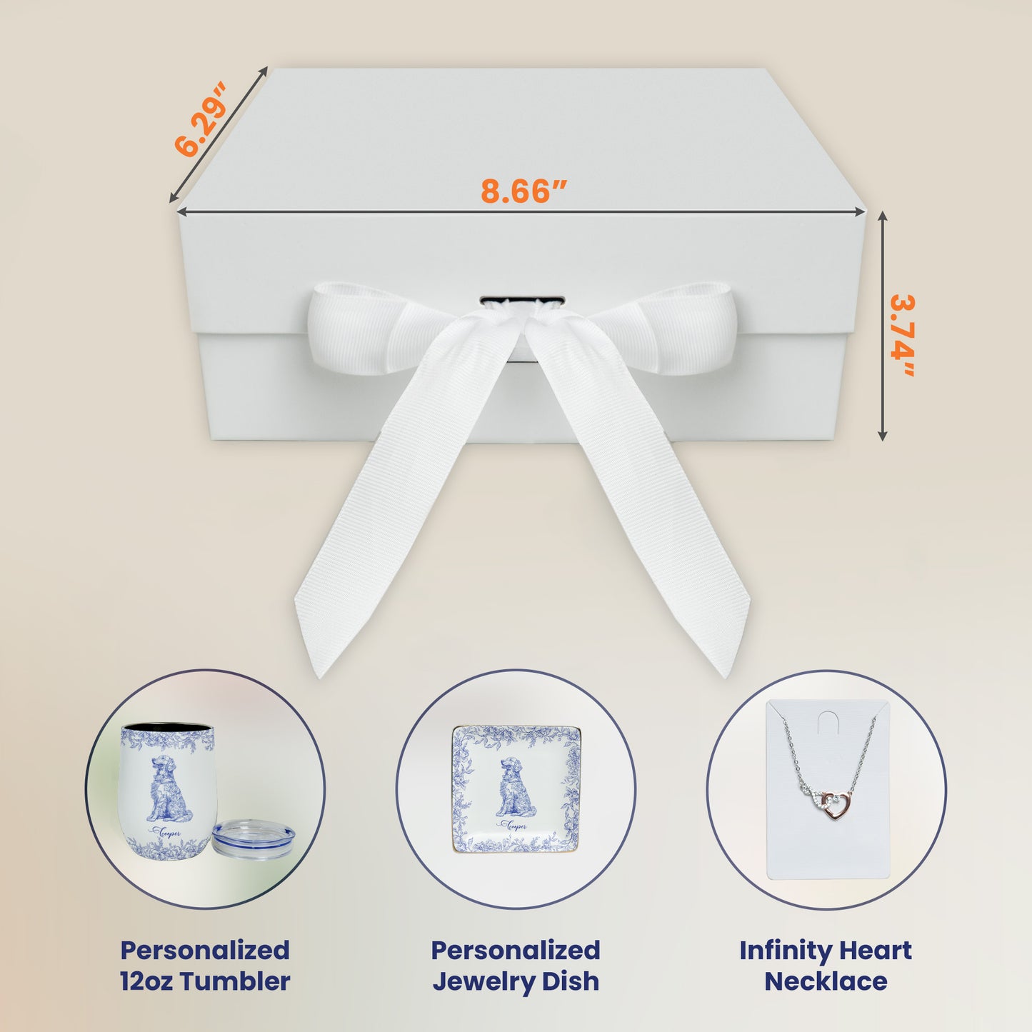 Dog Lover Gift Toile De Jouy French Style - Gift Box Set