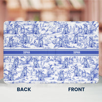 Dog Lover Gift Toile De Jouy Style - Personalized Kindle Paperwhite Case With Stand