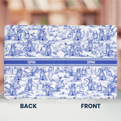 Dog Lover Gift Toile De Jouy Style - Personalized Kindle Paperwhite Case With Stand