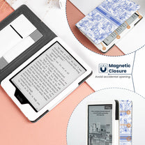 Dog Lover Gift Toile De Jouy Style - Personalized Kindle Paperwhite Case With Stand