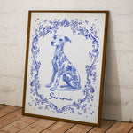 Dog Lover Toile De Jouy Chinoiserie French Frame - Personalized Poster