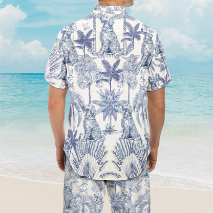 Dog Lover Toile De Jouy Style Custom Breeds Chinoiserie - Personalized Hawaiian Set