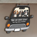 Dog Lovers Drive Safe Human Servant - Personalized Wooden Car Visor Clip