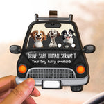 Dog Lovers Drive Safe Human Servant - Personalized Wooden Car Visor Clip