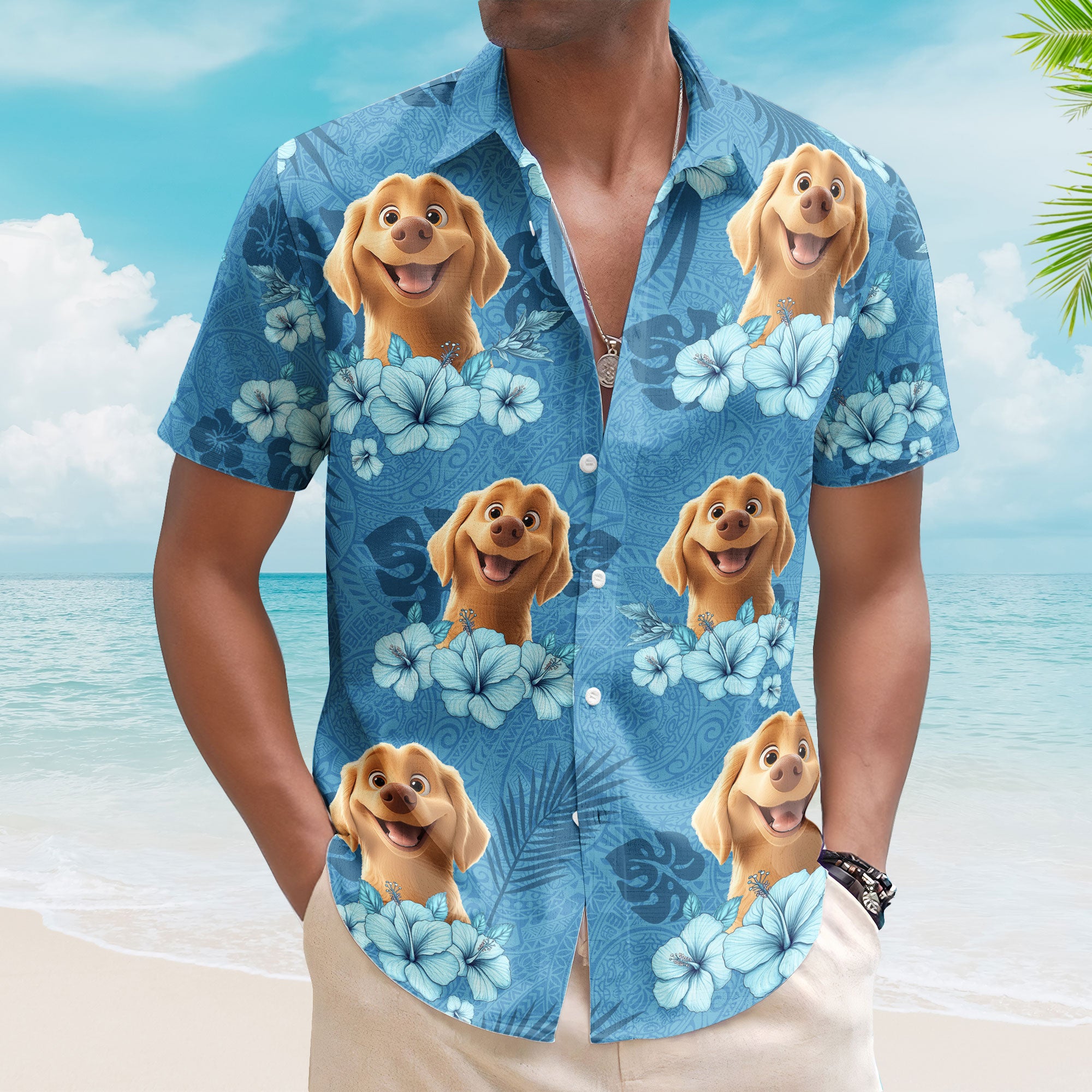 Dog Lovers Summer Tropical Vibe - Personalized Hawaiian Shirt