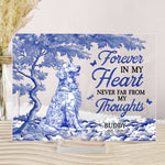 Dog Memorial Forever In My Heart Toile De Jouy Style - Personalized Acrylic Plaque