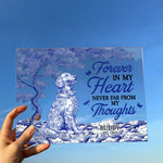 Dog Memorial Forever In My Heart Toile De Jouy Style - Personalized Acrylic Plaque