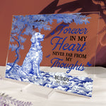 Dog Memorial Forever In My Heart Toile De Jouy Style - Personalized Acrylic Plaque