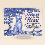 Dog Memorial Forever In My Heart Toile De Jouy Style - Personalized Acrylic Plaque