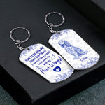 Dog Memorial Gift Toile De Jouy Don't Cry For Me Mom - Personalized Keychain