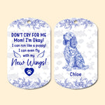 Dog Memorial Gift Toile De Jouy Don't Cry For Me Mom - Personalized Keychain