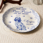 Dog Memorial Gift You Left Paw Prints Toile De Jouy - Personalized Ceramic Plate