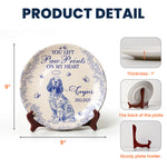Dog Memorial Gift You Left Paw Prints Toile De Jouy - Personalized Ceramic Plate
