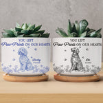 Dog Memorial Toile De Jouy Chinoiserie French Style - Personalized Ceramic Plant Pot With Tray