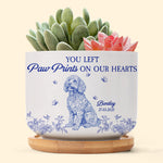 Dog Memorial Toile De Jouy Chinoiserie French Style - Personalized Ceramic Plant Pot With Tray