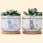 Dog Memorial Toile De Jouy Chinoiserie French Style - Personalized Ceramic Plant Pot With Tray