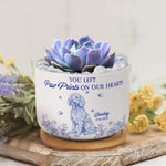 Dog Memorial Toile De Jouy Chinoiserie French Style - Personalized Ceramic Plant Pot With Tray